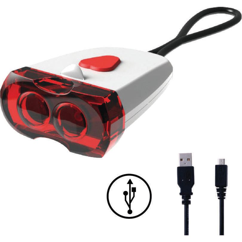 LIGHT REAR TORCH, NO.276 USB 10LM STRAP ON WHITE