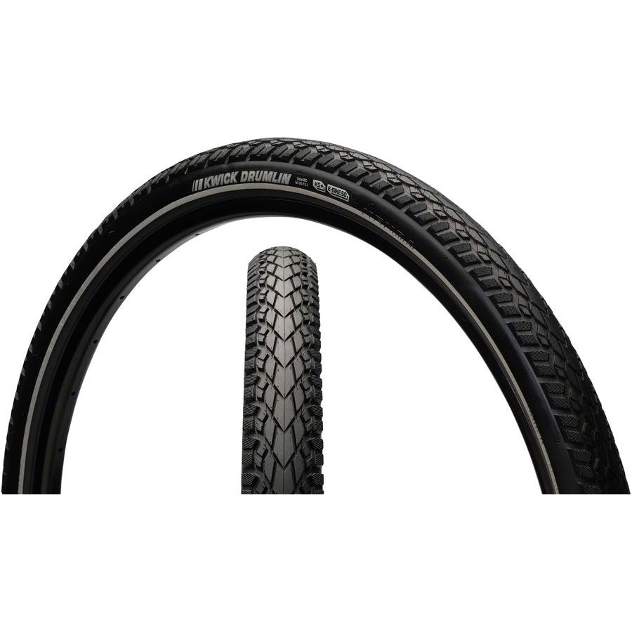 Kenda Kwick Drumlin Tire - 700 x 45, Clincher, Wire, Black/Reflective, 60tpi