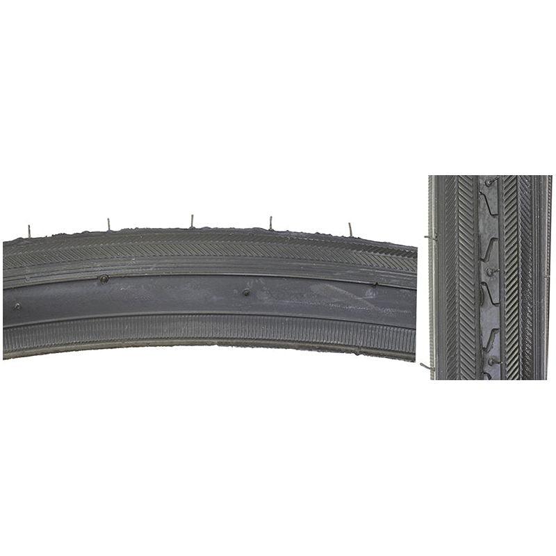 TIRE SUNLT 27x1-1/4 BK/BK RD 70lb K34/5 WIRE