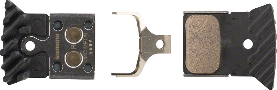Shimano L04C-MF Disc Brake Pads and Springs - Metal Compound, Finned Alloy and Stainless Steel Back Plate, One Pair