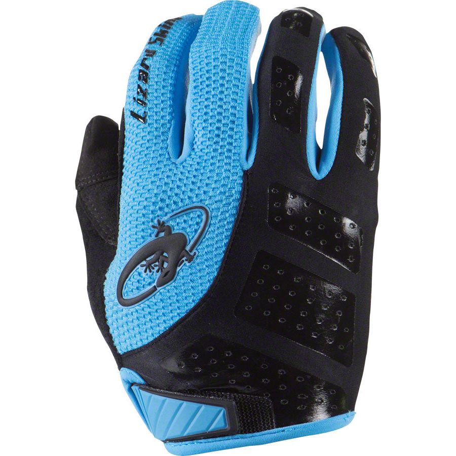 Lizard Skins Monitor SL Gloves - Jet Black/Electric Blue, Full Finger, Medium