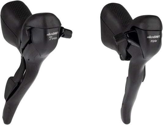 microSHIFT R7 Drop Bar Shift Lever Set - 3 x 7-Speed