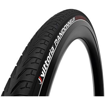 Vittoria Randonneur Reflect Tire - 700 x 28, Clincher, Wire, Black
