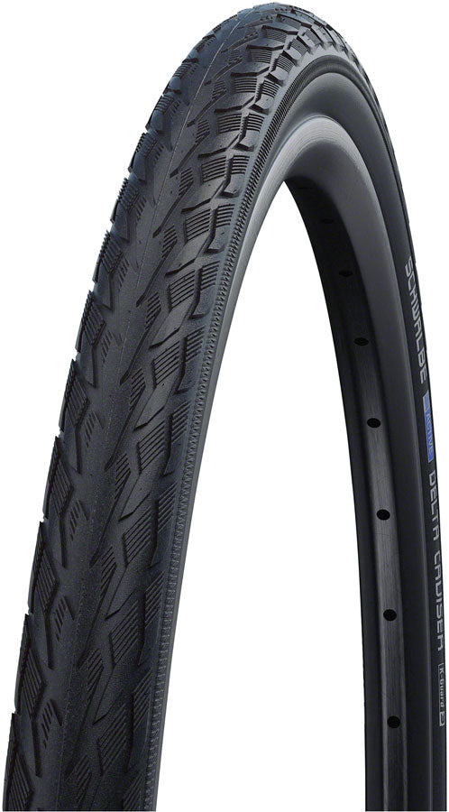 Schwalbe Delta Cruiser Plus Tire - 700 x 35, Clincher, Wire, Black/Reflective, Active Line, PunctureGuard, Green Compound, E-25