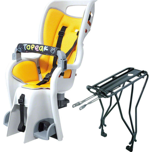Topeak Baby Seat II Child Seat With Disc Compatible Rear Rack - Fits 29", MTX 2.0, Gray/Yellow *Store pick up ONLY